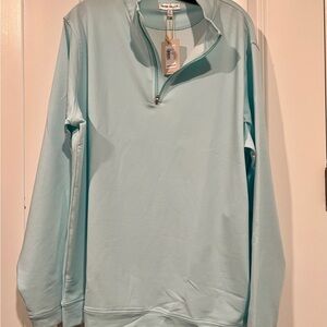 Peter Millar Men's Light Blue Quarter-Zip Sweater